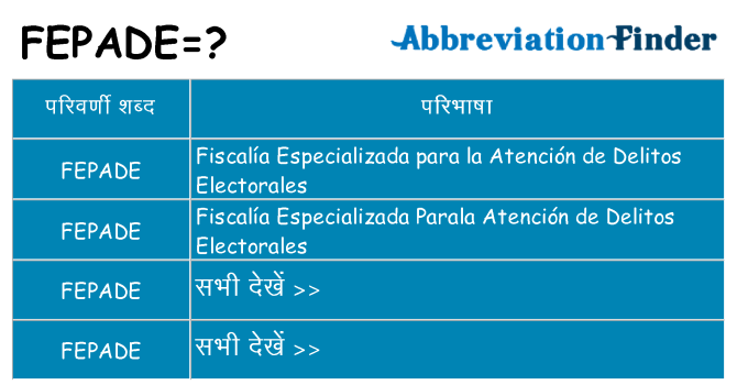 fepade का क्या अर्थ है