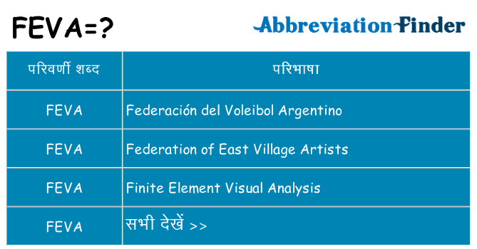 feva का क्या अर्थ है