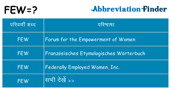 few का क्या अर्थ है