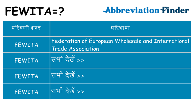 fewita का क्या अर्थ है