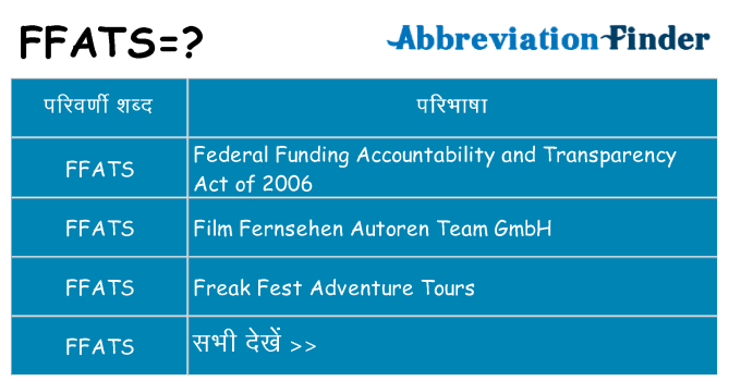 ffats का क्या अर्थ है