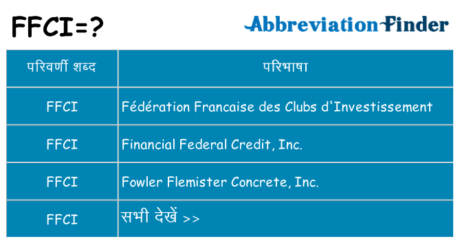 ffci का क्या अर्थ है