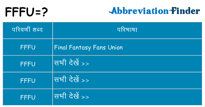 fffu का क्या अर्थ है