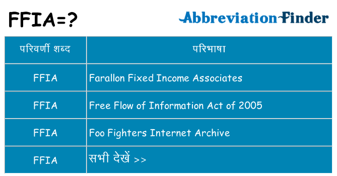 ffia का क्या अर्थ है