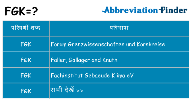 fgk का क्या अर्थ है