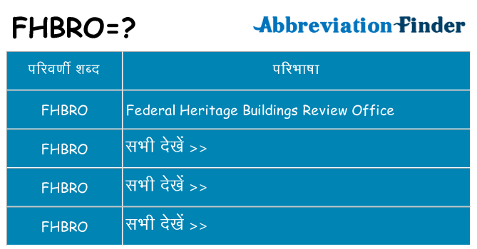 fhbro का क्या अर्थ है