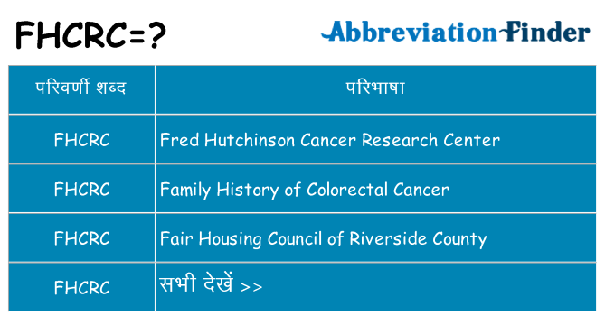 fhcrc का क्या अर्थ है
