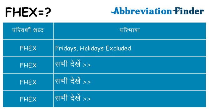 fhex का क्या अर्थ है