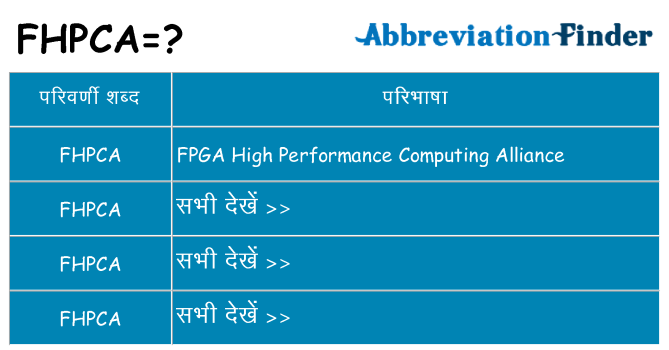 fhpca का क्या अर्थ है