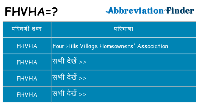 fhvha का क्या अर्थ है