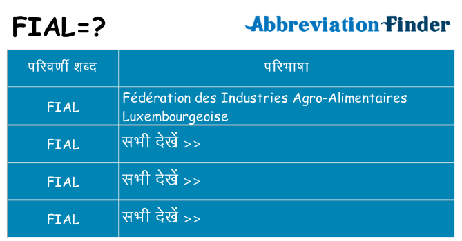 fial का क्या अर्थ है
