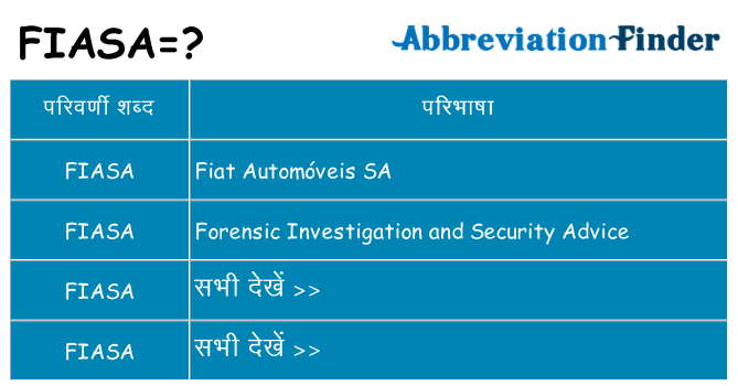 fiasa का क्या अर्थ है