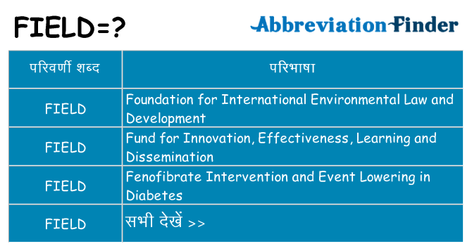 field का क्या अर्थ है