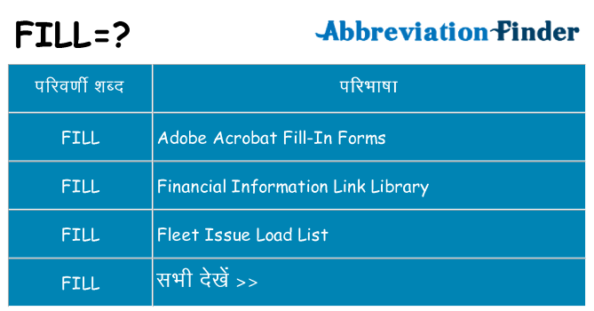 fill का क्या अर्थ है