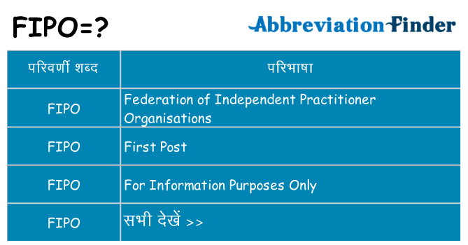 fipo का क्या अर्थ है