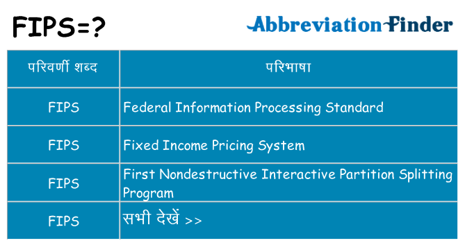 fips का क्या अर्थ है