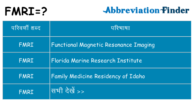 fmri का क्या अर्थ है