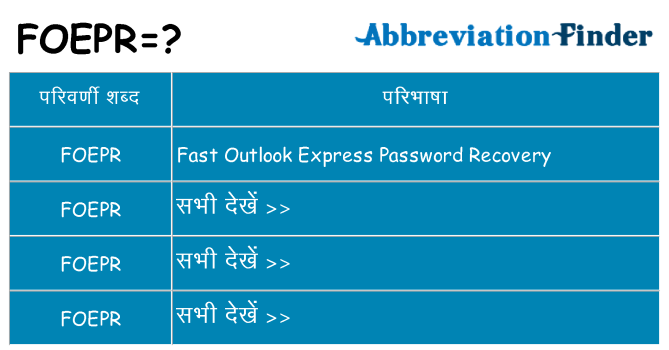 foepr का क्या अर्थ है