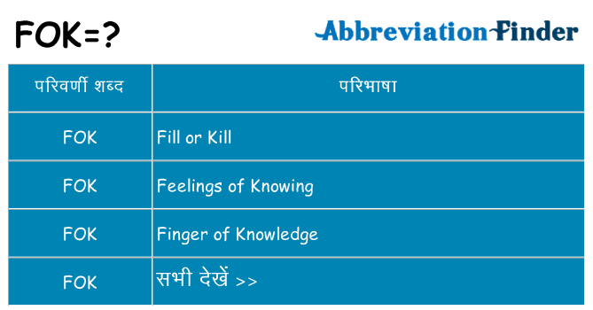 fok का क्या अर्थ है