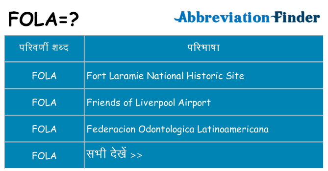 fola का क्या अर्थ है