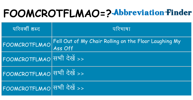 foomcrotflmao का क्या अर्थ है