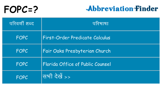 fopc का क्या अर्थ है
