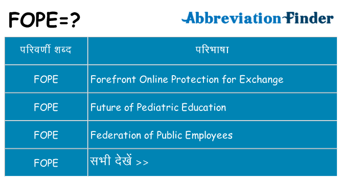 fope का क्या अर्थ है