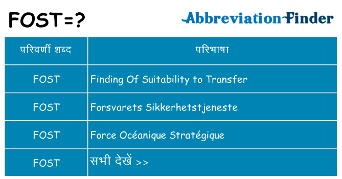 fost का क्या अर्थ है