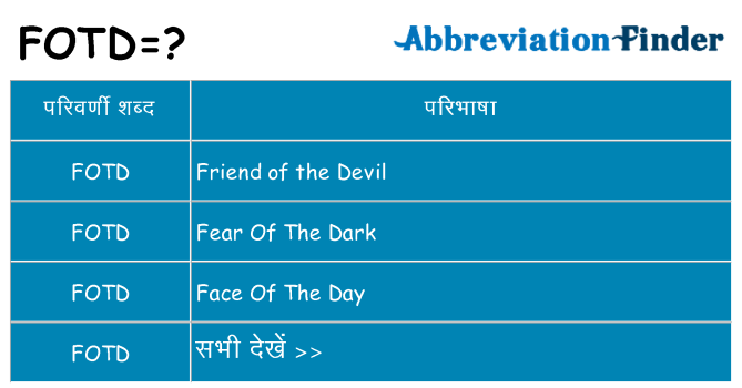 fotd का क्या अर्थ है