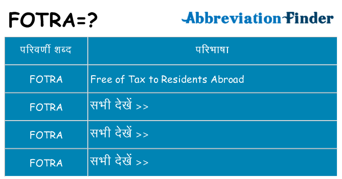 fotra का क्या अर्थ है
