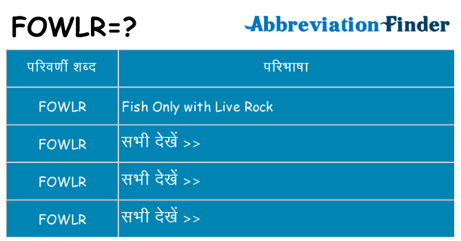fowlr का क्या अर्थ है
