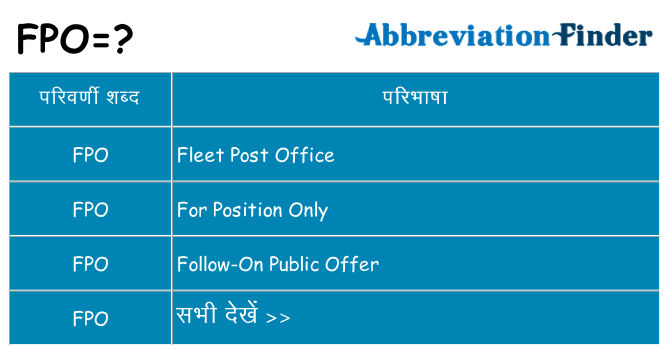fpo का क्या अर्थ है