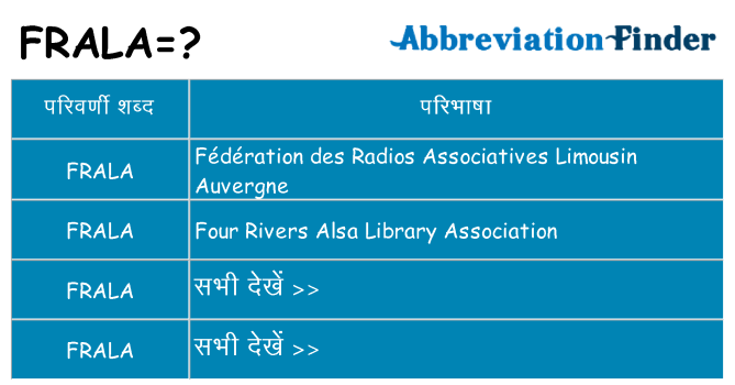 frala का क्या अर्थ है