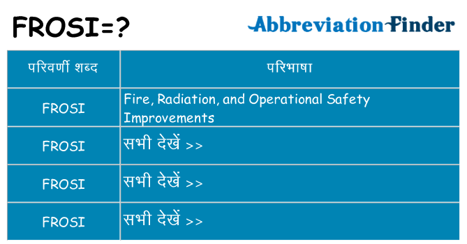 frosi का क्या अर्थ है