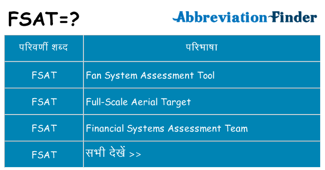 fsat का क्या अर्थ है