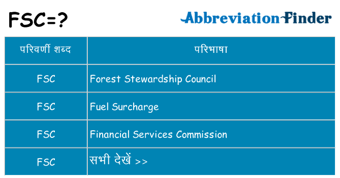 fsc का क्या अर्थ है
