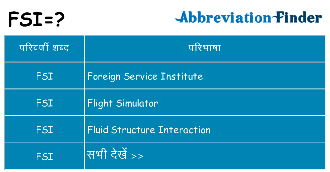 fsi का क्या अर्थ है