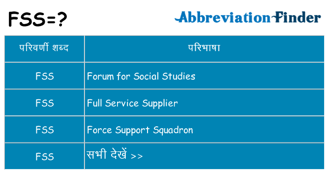 fss का क्या अर्थ है