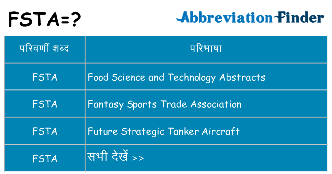 fsta का क्या अर्थ है