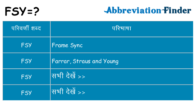 fsy का क्या अर्थ है