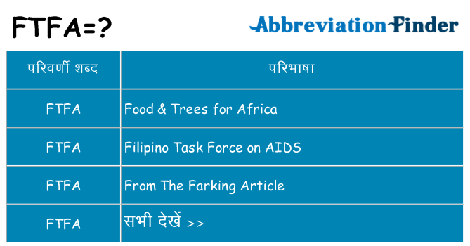 ftfa का क्या अर्थ है