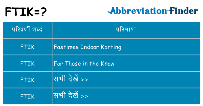 ftik का क्या अर्थ है