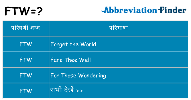 ftw का क्या अर्थ है