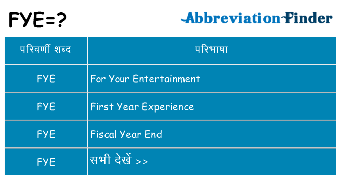 fye का क्या अर्थ है