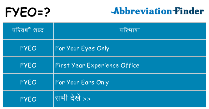 fyeo का क्या अर्थ है