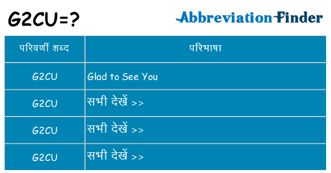 g2cu का क्या अर्थ है