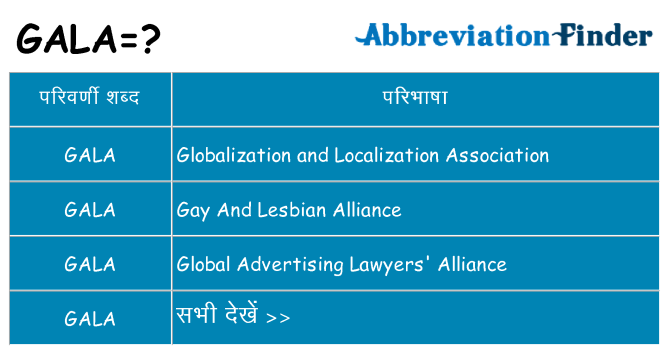 gala का क्या अर्थ है