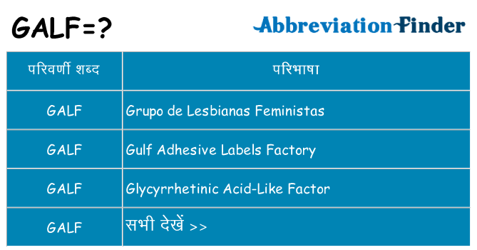 galf का क्या अर्थ है