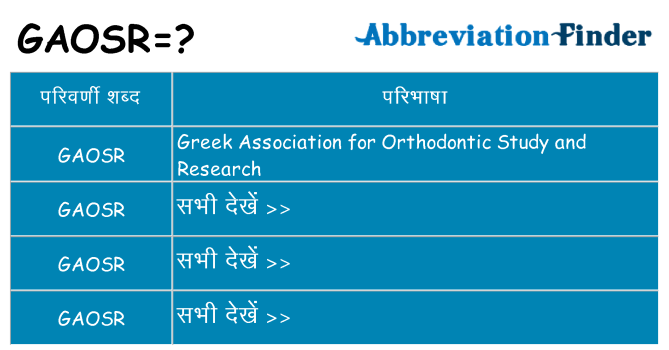 gaosr का क्या अर्थ है