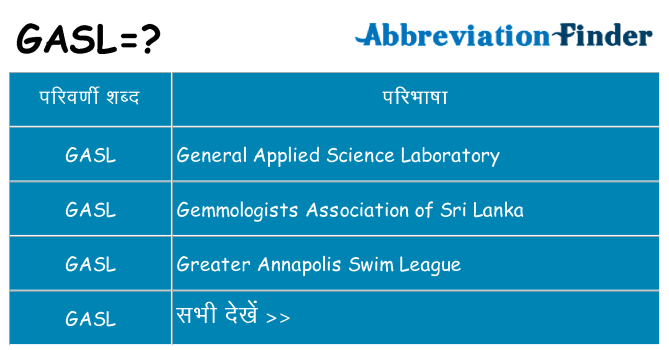 gasl का क्या अर्थ है
